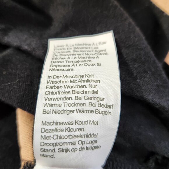 J. Crew Black & Beige Striped Midi Dress Short Sleeve Cotton Womens Size M - Picture 14 of 16